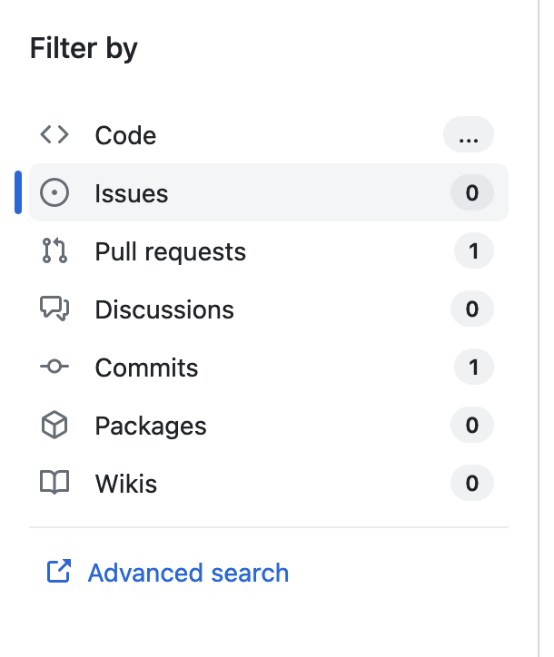 Close-up of Github search results, showing one commit and one pull request which match the SHA we searched for.