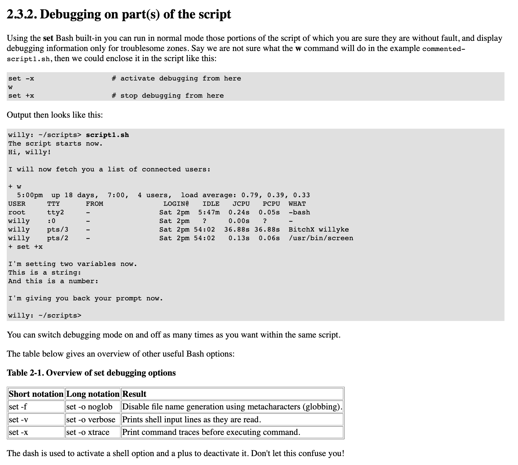 StackOverflow answer about `xtrace`